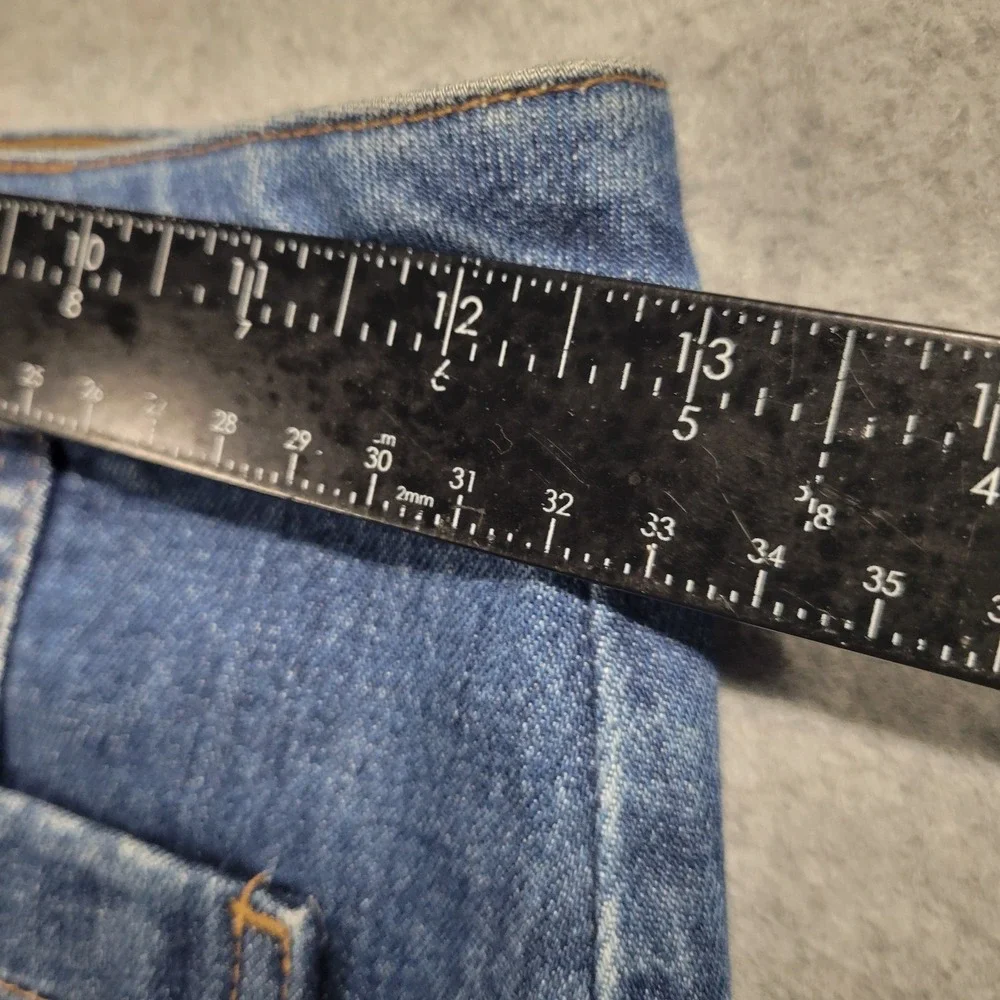 Madewell Denim Mini Skirt 24 Blue Front Zip Ring Pull Patch Pocket Jean